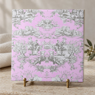 Toile de Jouy Lago Monograma Rosa Floral Vintage