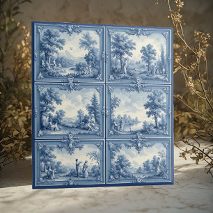 Toile De Jouy Pastoral Cenário Rural Vintage