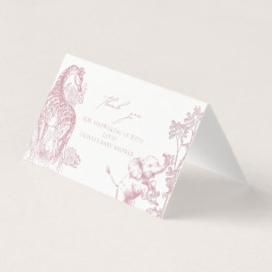 Toile de Jouy Safari Baby Shower Obrigado