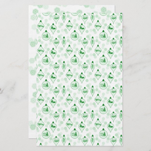 Toile de Natal em Verde. (Frente/Verso)