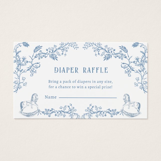 Toile Diaper Raffle Baby Shower Enclosure card (Frente)