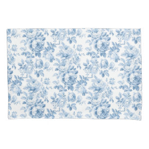 Toile Floral Azul e Branco