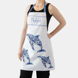 Toile Floral Beach Dolphin Monograma