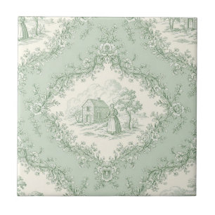 Toile Floral Country Francês Verde Hortelã - Casa