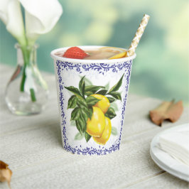 Toile Lemons Paper Cups