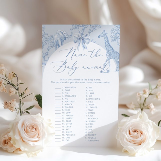 Toile Safari Nome do jogo de chá de fraldas dos an (Criador carregado)