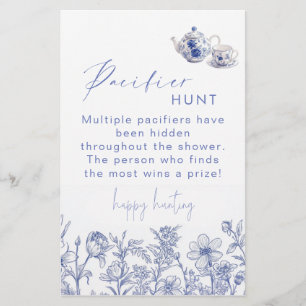 Toile Tea Time Chá de fraldas Pacifier Hunt