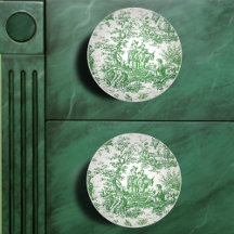 Tóile verde de jouy, em folha