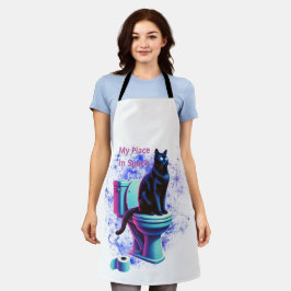 Toilet de Gato Negro Cósmico - Arte Surreal Vaporw