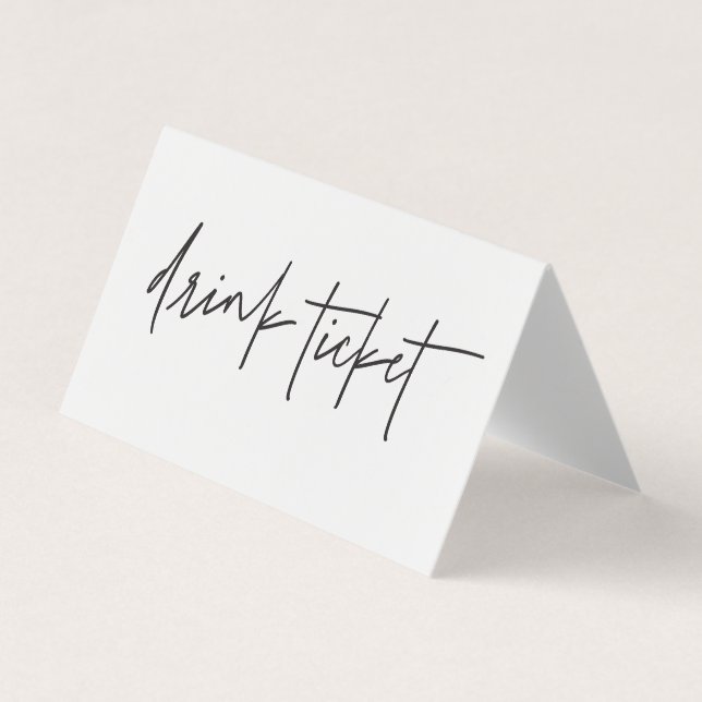 Token de Cartão de Casamento de Bilhete de Bebida  (Frente)