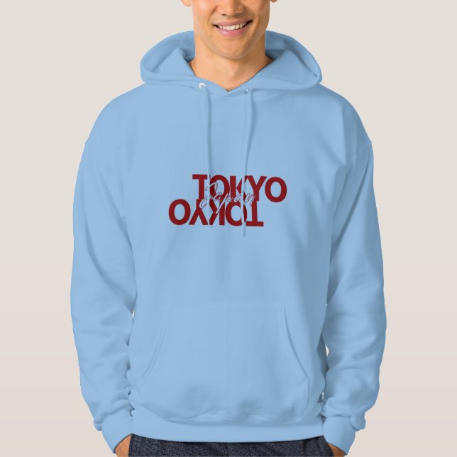Tokyo Japão Reflexão Vermelha Tipografia Pulôver  (Frente)
