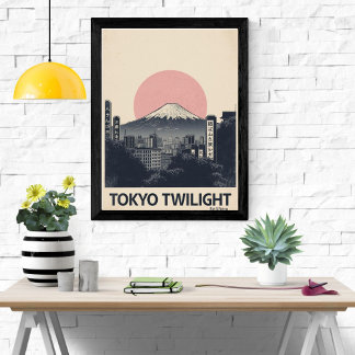 Tokyo Retro Travel | Cidade Neon Vintage Impressão