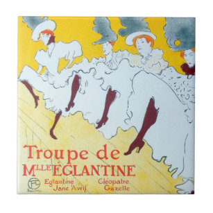 Tolouse-Lautrec Dancing Girls Yellow Poster Art