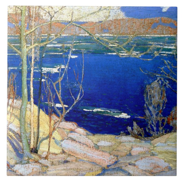 Tom Thomson - Primavera Ice, pintura popular, (Frente)