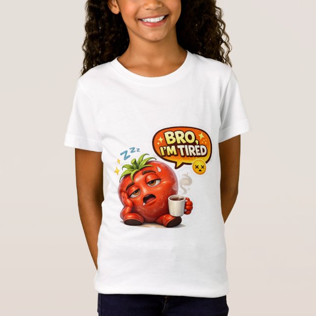 Tomate Cansado Engraçado Camiseta Eu Estou Cansado (Frente)