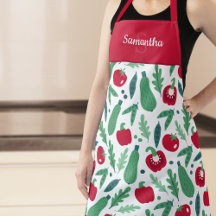 Tomate e Pepino - Padrão Vegetal w Nome Vermelho
