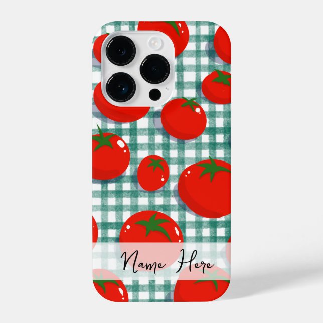 Tomate Personalizado em Capinha de Telefone Xadrez (Verso)
