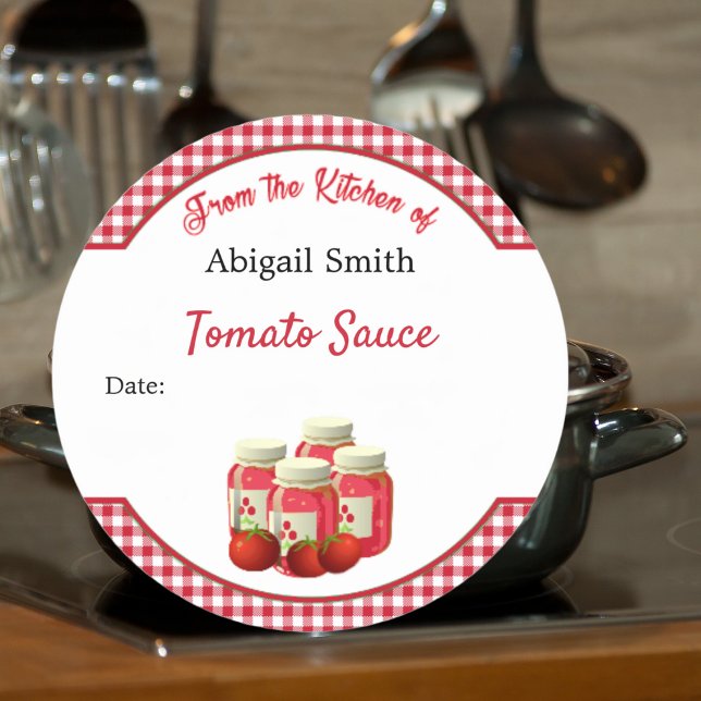 Tomates adesivos para enlatamento e gingham (Criador carregado)