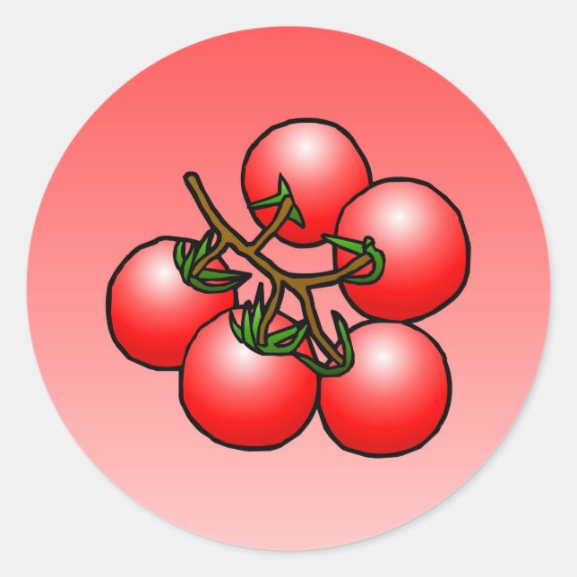 Tomates Cocktail - Adesivo redondo clássico (Frente)