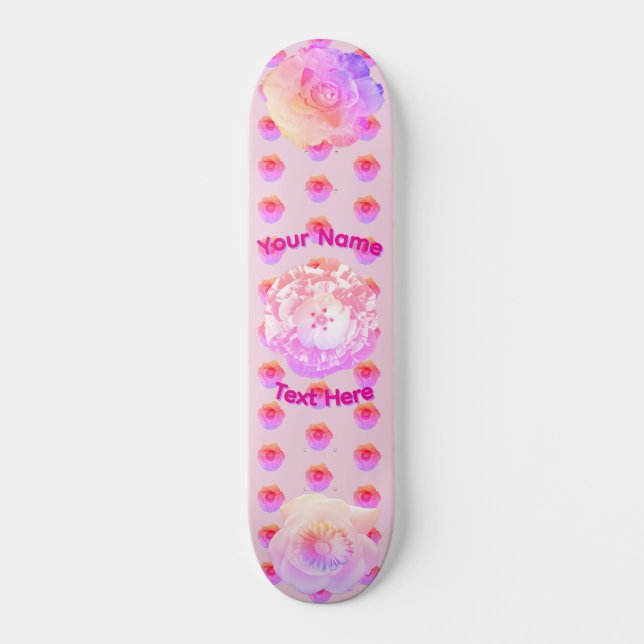Tomboy Rosa Boho Flor Skateboard (Frente)