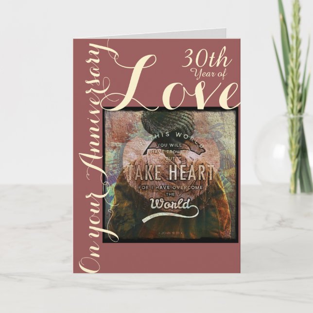 Tome cartão do aniversário do coração o 30o (Frente)