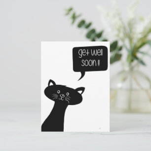 Tome logo! Cartão postal de gato preto fofo