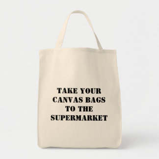 Tome suas bolsas de canvas ao supermercado