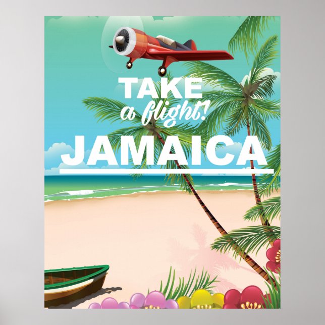 Tome um voo! Poster de férias do Jamaica Retro (Frente)
