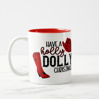 Tome uma caneca de café de Natal Holly Dolly