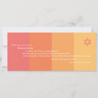 Tonal Orange Bat Mitzvah convite