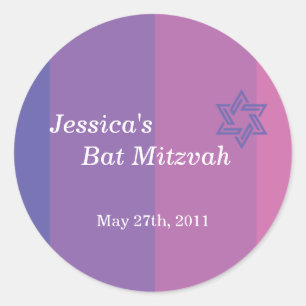 Tonal Purple Bat Mitzvah adesivo