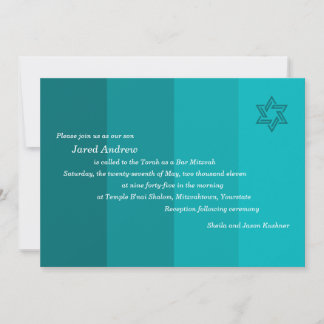 Tonal Seagreen Bar Mitzvah convite