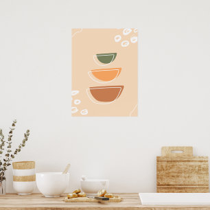 Tone da Terra Empilhado Mínimo Boho Wall Poster