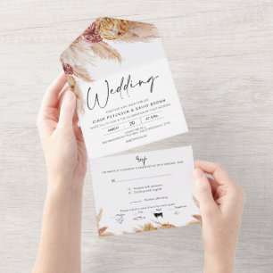 Tone Natural Boho Seco Floral Tudo em Um Casamento
