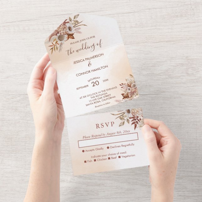 Toneladas Rosa de Casamento Elegante Caem Russo (Aba destacável)