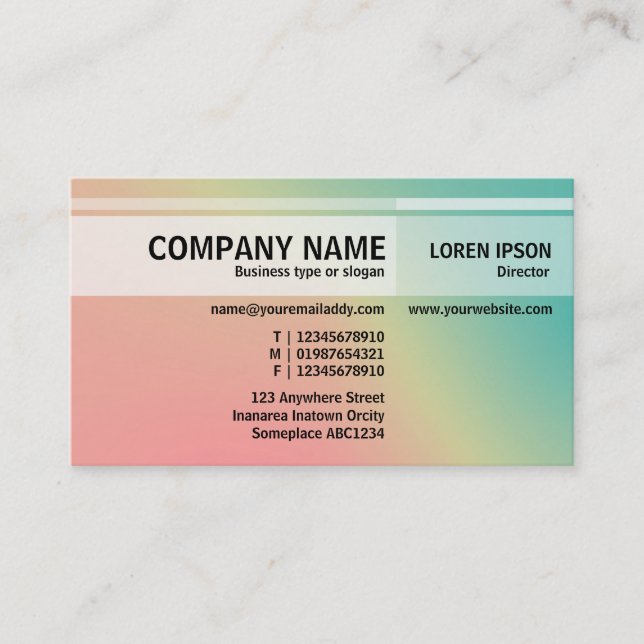 Tons Alternativos - Cartão de visita de Gradientes (Frente)
