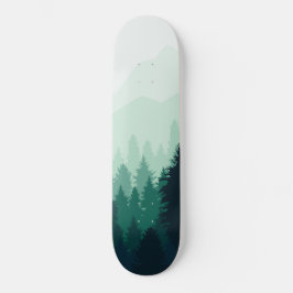 Tons da Natureza Montanha Floresta Névoa Skate