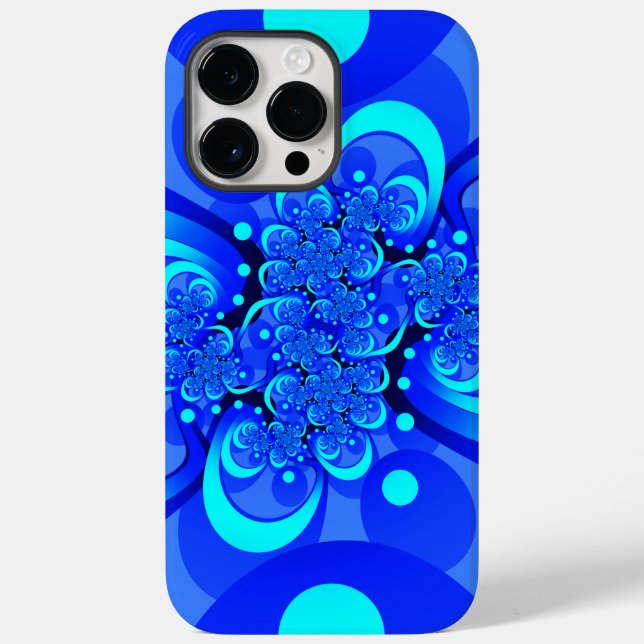 Tons de Azul Arte Fractal Abstrata Moderna (Verso)