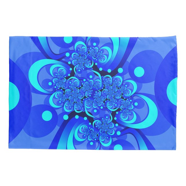 Tons de Azul Arte Fractal Abstrata Moderna (Verso)