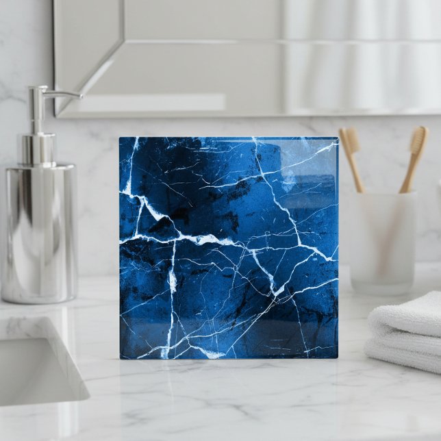 Tons de Joia Mármore Abstrato Azul Safira D1288 (Criador carregado)