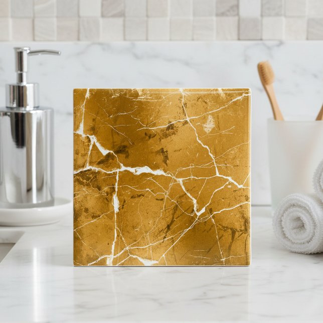 Tons de Joia Mármore Abstrato Dourado Âmbar D1288 (Criador carregado)