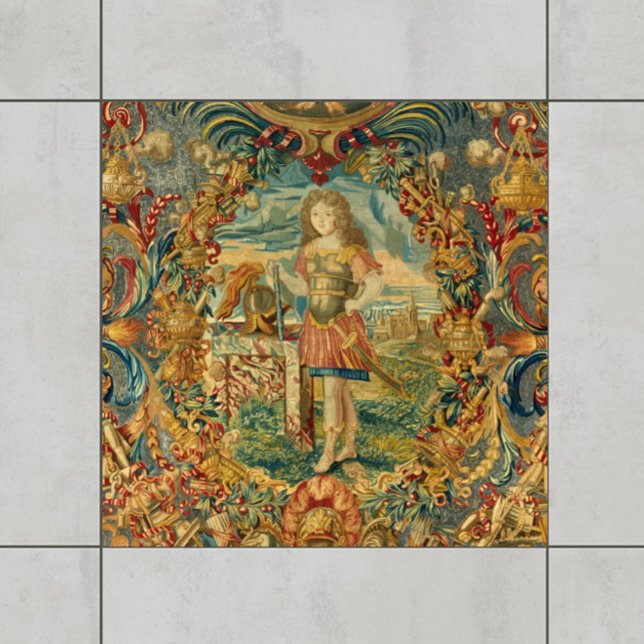 Tons de Joias da Floresta Francesa (Add jewel-toned elegance and richness to your tiled space with this French vintage tapestry design!)