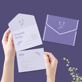 Tons de Lavanda Casamento Moderno Simples