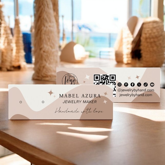 Tons de terra cósmica Boho Tons de joalharia Fabri (Boho chic earth tone Jewelry maker Qr logo earring)