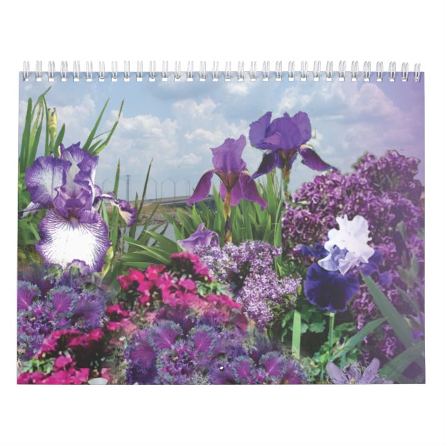 tons florais de flores roxas calendário 2020 (Capa)