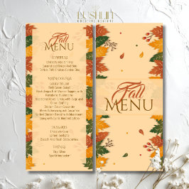 Tons marrons de Menu Plano de Folhas de Outono