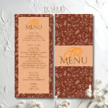 Tons marrons Folhas de outono Menu plano de outono