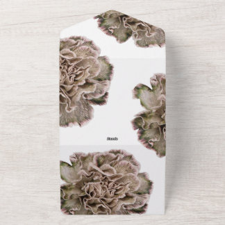 Tons Neutros Florais Tudo em Um Convite de casamen
