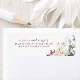 Tons Terrosos Etiqueta Floral Elegante