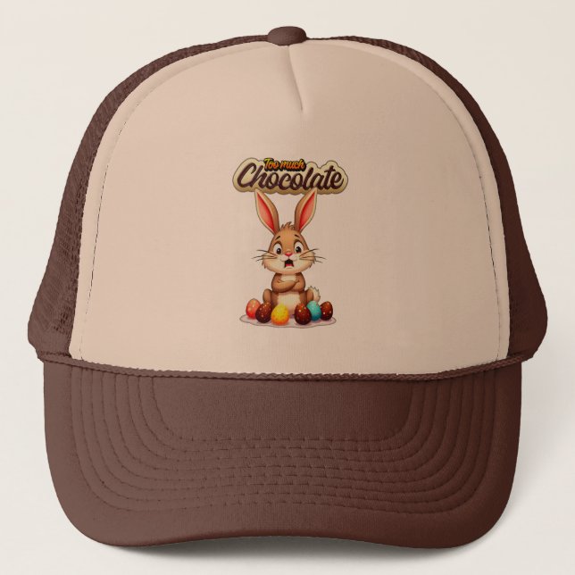 Too Much Chocolate – Funny Easter Bunny - boné (Frente)